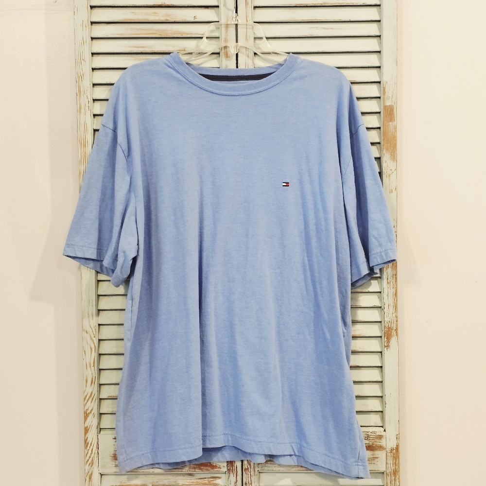 VINTAGE TOMMY HILFIGER CLASSIC EMBROIDERED LOGO T-SHIRT Mens XL Casual Normcore
